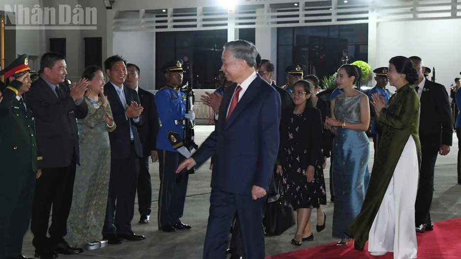 [Ảnh] Hình ảnh nổi bật trong lễ tiễn Đoàn đại biểu cấp cao Việt Nam tại Bangkok, Thái Lan