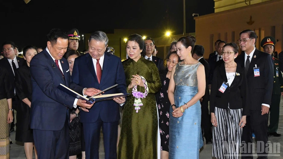 [Ảnh] Hình ảnh nổi bật trong lễ tiễn Đoàn đại biểu cấp cao Việt Nam tại Bangkok, Thái Lan