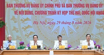 [Ảnh] Hội nghị Ban Thường vụ Đảng ủy Chính phủ và Ban Thường vụ Đảng ủy Quốc hội