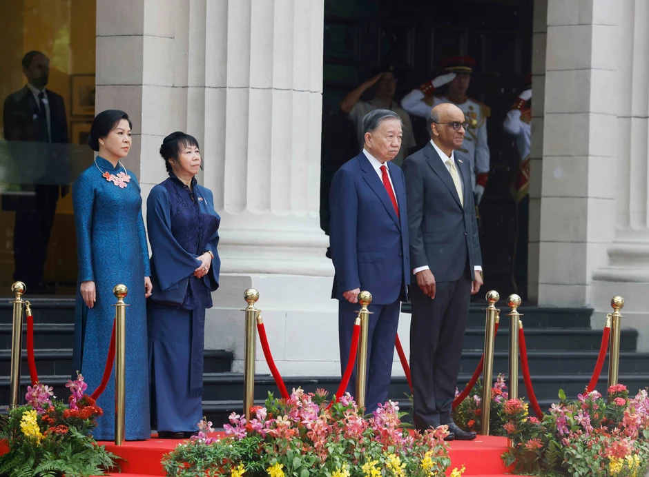 [Ảnh] Lễ đón Tổng Bí thư, Chủ tịch nước Tô Lâm và Phu nhân thăm cấp Nhà nước tới Singapore