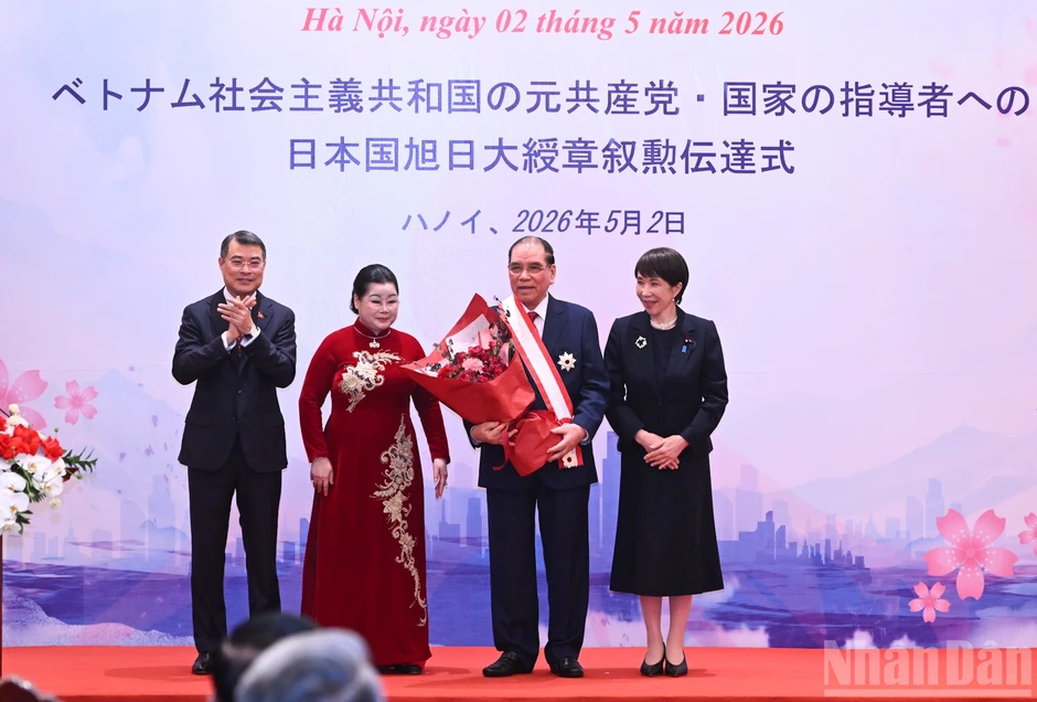 [Ảnh] Nhật Bản trao Huân chương Mặt trời mọc, tặng nguyên lãnh đạo Đảng, Nhà nước Việt Nam