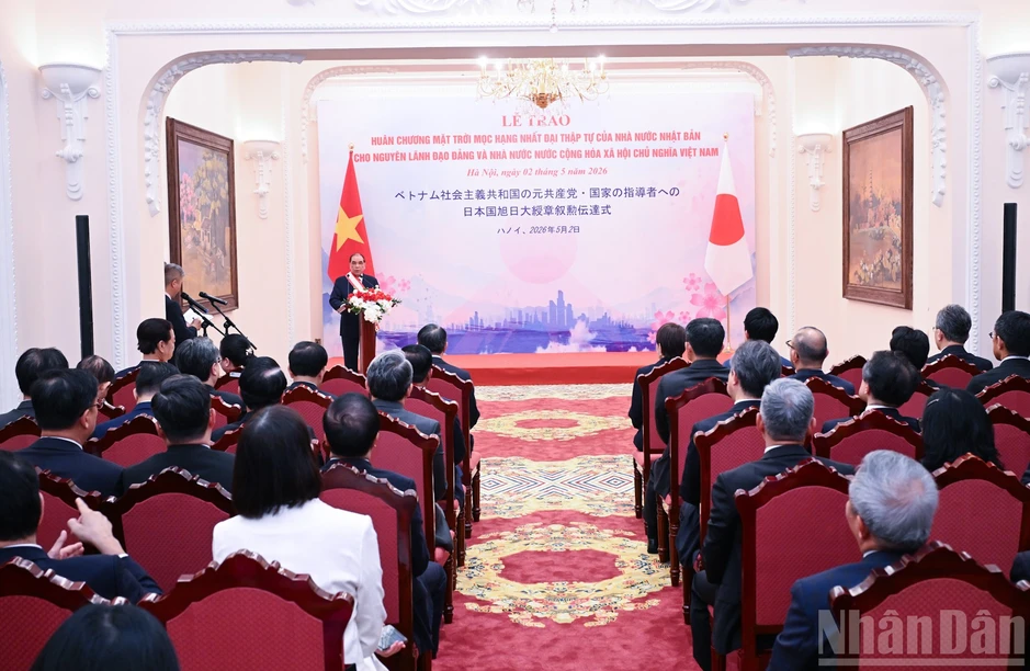 [Ảnh] Nhật Bản trao Huân chương Mặt trời mọc, tặng nguyên lãnh đạo Đảng, Nhà nước Việt Nam