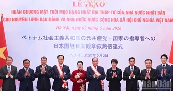 [Ảnh] Nhật Bản trao Huân chương Mặt trời mọc, tặng nguyên lãnh đạo Đảng, Nhà nước Việt Nam