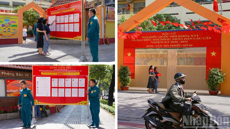 [Ảnh] Thành phố Hồ Chí Minh trang trí cờ hoa trước ngày bầu cử