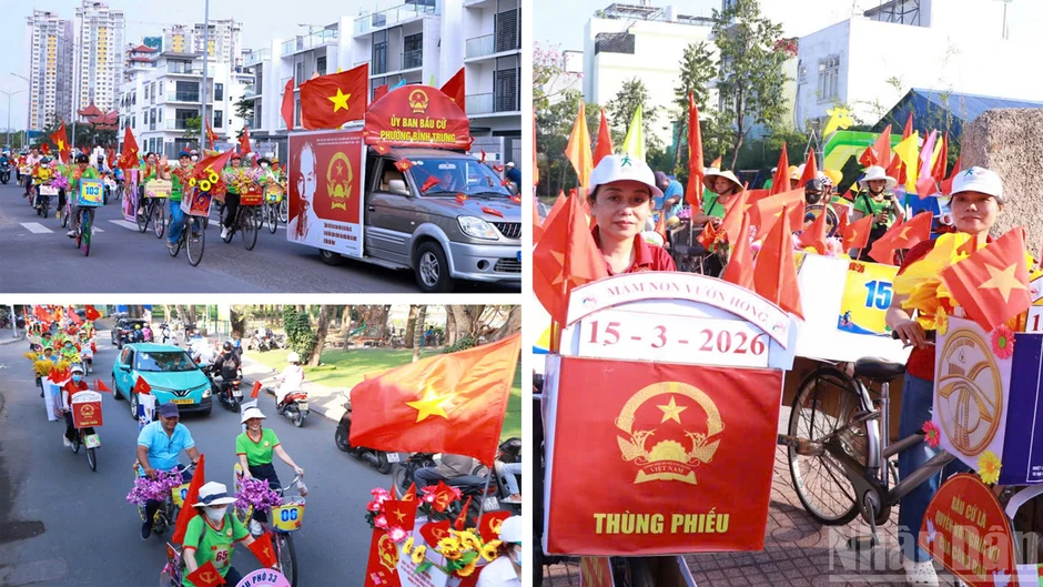 [Ảnh] Thành phố Hồ Chí Minh trang trí cờ hoa trước ngày bầu cử