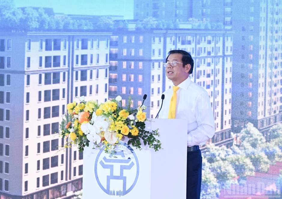 [Ảnh] Thủ tướng Lê Minh Hưng dự Lễ khởi công các dự án nhà ở cho thuê và đường sắt đô thị Hà Nội