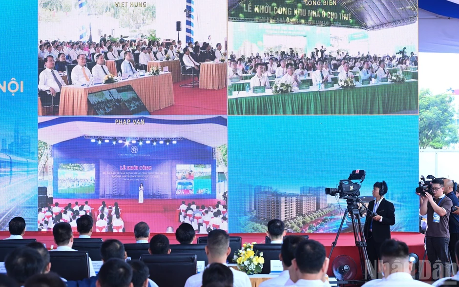 [Ảnh] Thủ tướng Lê Minh Hưng dự Lễ khởi công các dự án nhà ở cho thuê và đường sắt đô thị Hà Nội