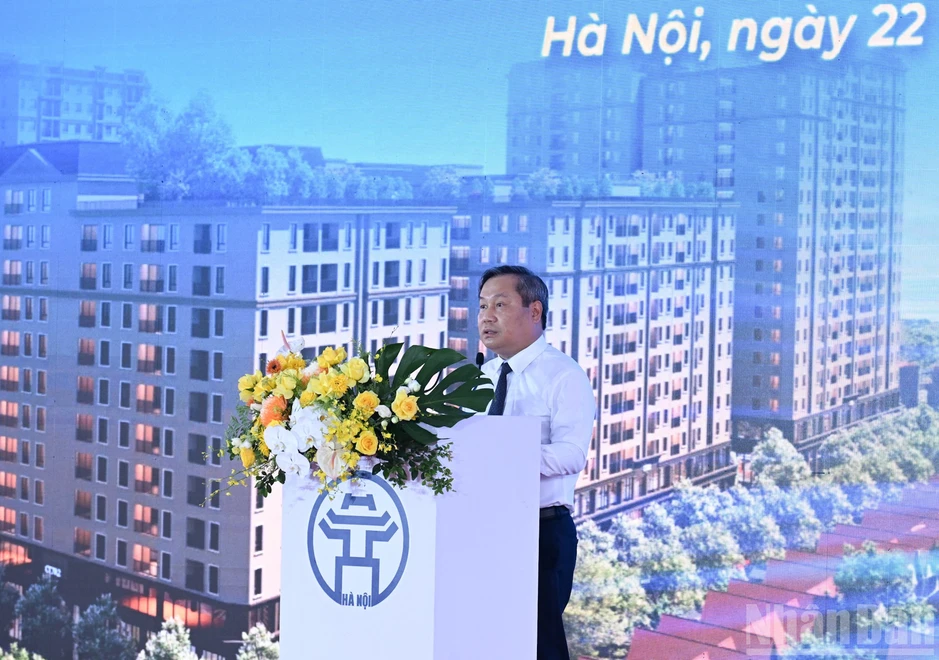 [Ảnh] Thủ tướng Lê Minh Hưng dự Lễ khởi công các dự án nhà ở cho thuê và đường sắt đô thị Hà Nội