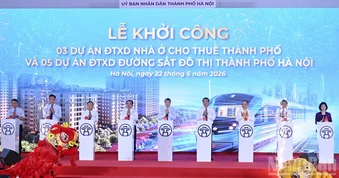 [Ảnh] Thủ tướng Lê Minh Hưng dự Lễ khởi công các dự án nhà ở cho thuê và đường sắt đô thị Hà Nội