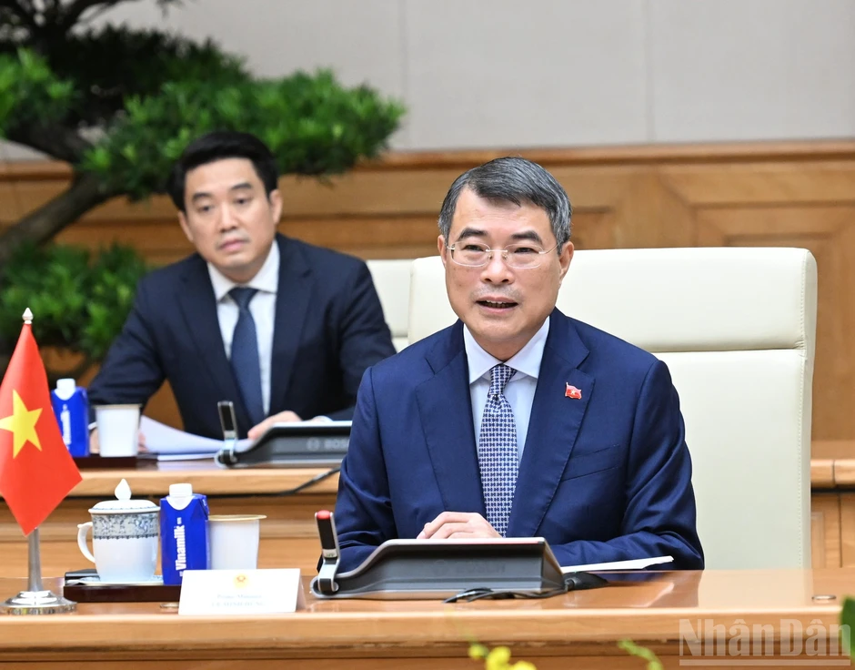 [Ảnh] Thủ tướng Lê Minh Hưng hội kiến Chủ tịch Quốc hội kiêm Chủ tịch Hạ viện Vương quốc Thái Lan Sophon Zaram