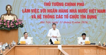 [Ảnh] Thủ tướng Lê Minh Hưng làm việc với Ngân hàng Nhà nước Việt Nam và các hệ thống tín dụng