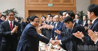 [Ảnh] Thủ tướng Phạm Minh Chính chủ trì cuộc đối thoại với các doanh nghiệp Nhật Bản