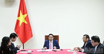 [Ảnh] Thủ tướng Phạm Minh Chính điện đàm với Tổng thống Angola João Manuel Gonçalves Lourenço