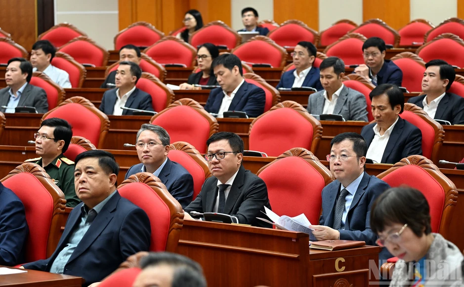 [Ảnh] Thường trực Ban Bí thư Trần Cẩm Tú chủ trì Hội nghị tổng kết công tác chuẩn bị, tổ chức và phục vụ Đại hội đại biểu toàn quốc lần thứ XIV của Đảng