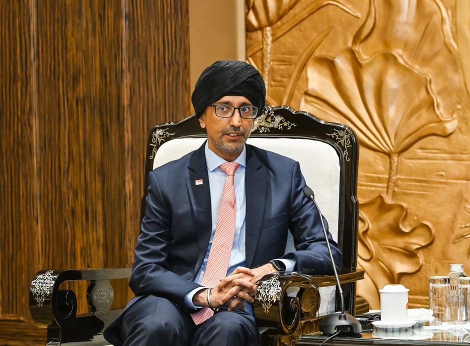 [Ảnh] Thường trực Ban Bí thư Trần Cẩm Tú tiếp Đại sứ Singapore Rajpal Singh