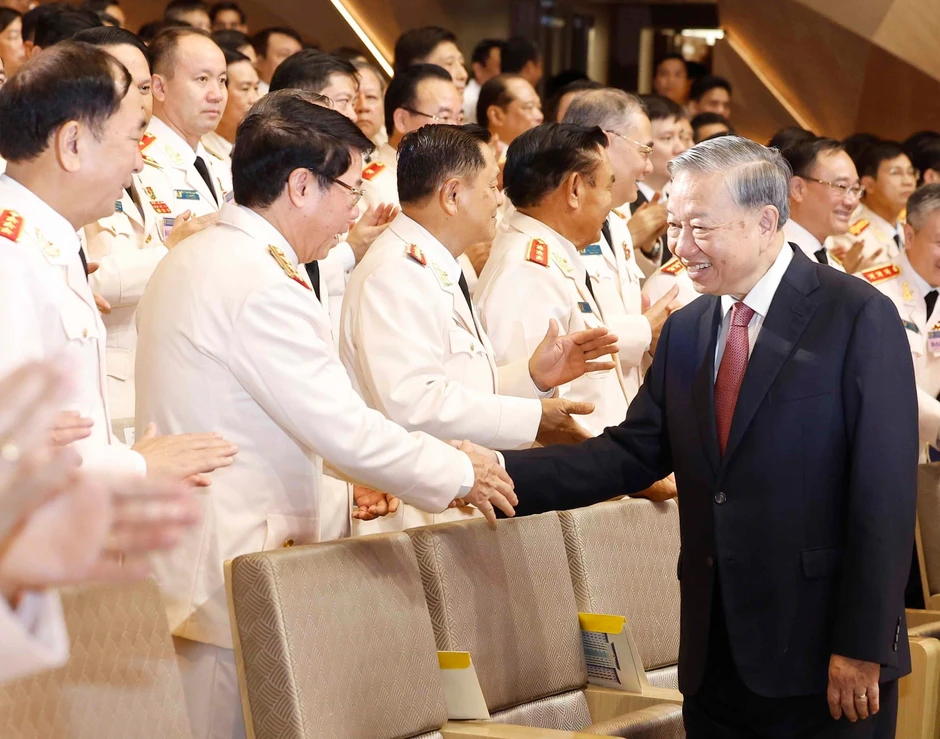 [Ảnh] Tổng Bí thư, Chủ tịch nước dự Lễ kỷ niệm 80 năm Ngày truyền thống lực lượng Tham mưu Công an Nhân dân
