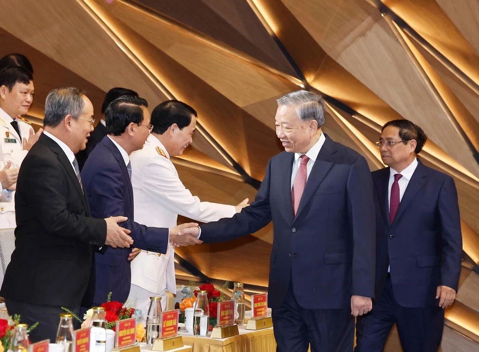 [Ảnh] Tổng Bí thư, Chủ tịch nước dự Lễ kỷ niệm 80 năm Ngày truyền thống lực lượng Tham mưu Công an Nhân dân