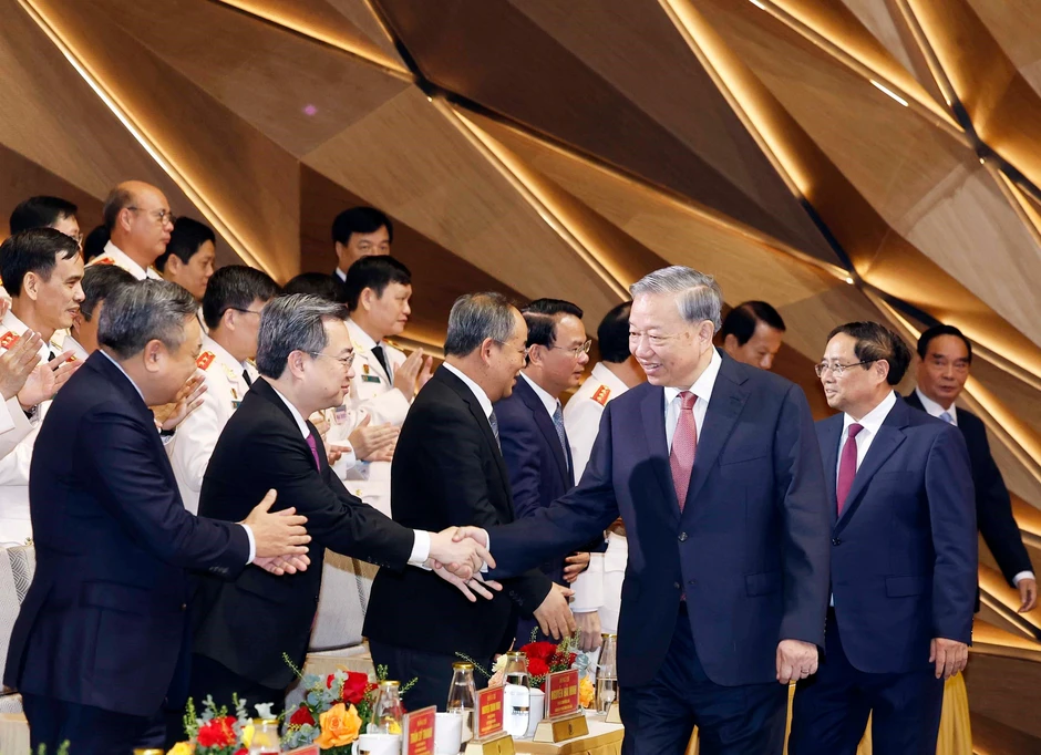 [Ảnh] Tổng Bí thư, Chủ tịch nước dự Lễ kỷ niệm 80 năm Ngày truyền thống lực lượng Tham mưu Công an Nhân dân