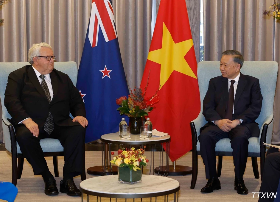 [Ảnh] Tổng Bí thư, Chủ tịch nước hội kiến Chủ tịch Quốc hội New Zealand