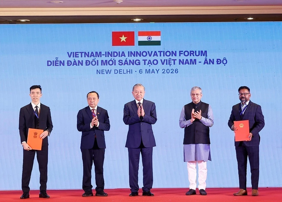 [Ảnh] Tổng Bí thư, Chủ tịch nước phát biểu tại Diễn đàn Đổi mới sáng tạo Việt Nam-Ấn Độ