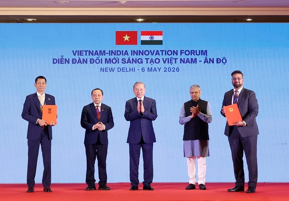 [Ảnh] Tổng Bí thư, Chủ tịch nước phát biểu tại Diễn đàn Đổi mới sáng tạo Việt Nam-Ấn Độ
