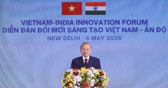 [Ảnh] Tổng Bí thư, Chủ tịch nước phát biểu tại Diễn đàn Đổi mới sáng tạo Việt Nam-Ấn Độ