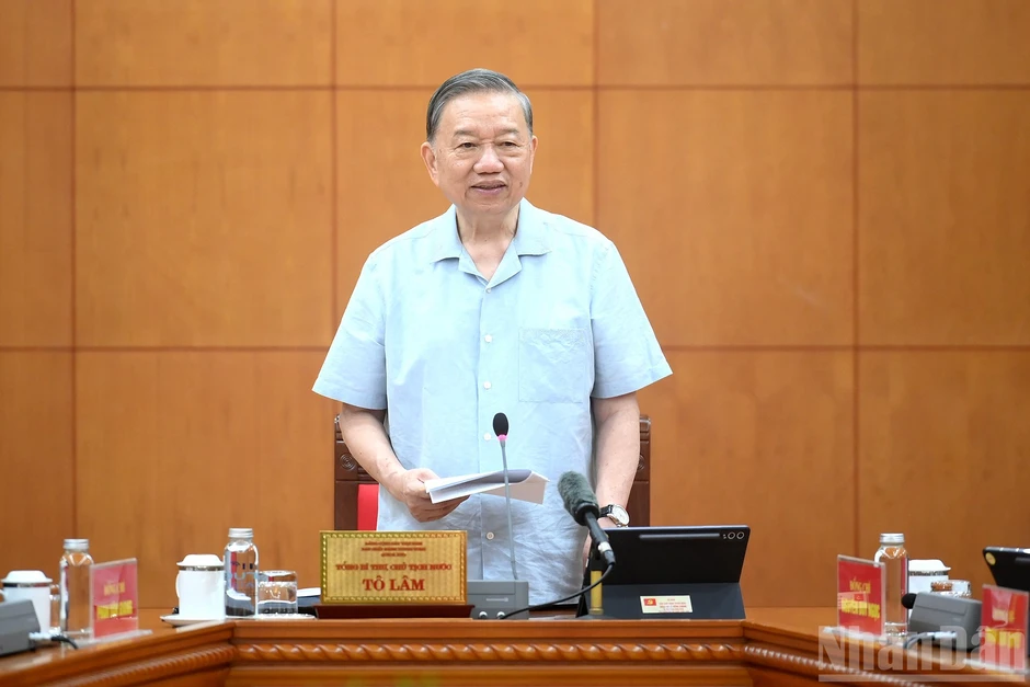[Ảnh] Tổng Bí thư, Chủ tịch nước Tô Lâm chủ trì cuộc làm việc cho ý kiến về công tác nghiên cứu khoa học cơ bản