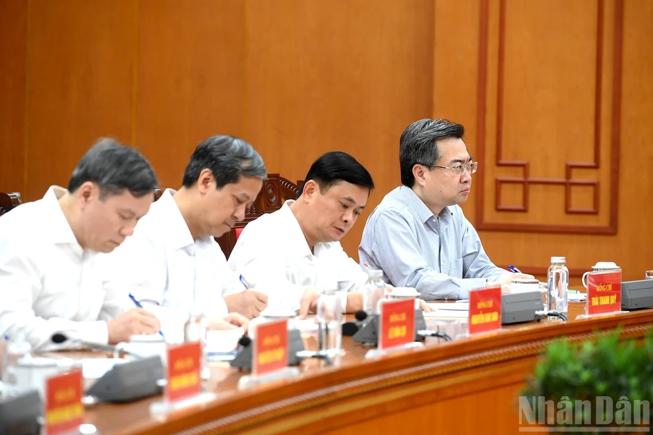 [Ảnh] Tổng Bí thư, Chủ tịch nước Tô Lâm chủ trì cuộc làm việc với Ban Chính sách, chiến lược Trung ương về phát triển công nghiệp vật liệu