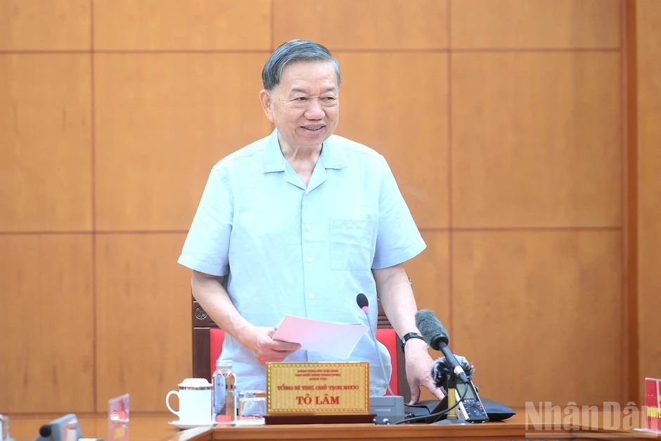 [Ảnh] Tổng Bí thư, Chủ tịch nước Tô Lâm chủ trì làm việc về giải quyết các vụ án dân sự, hành chính