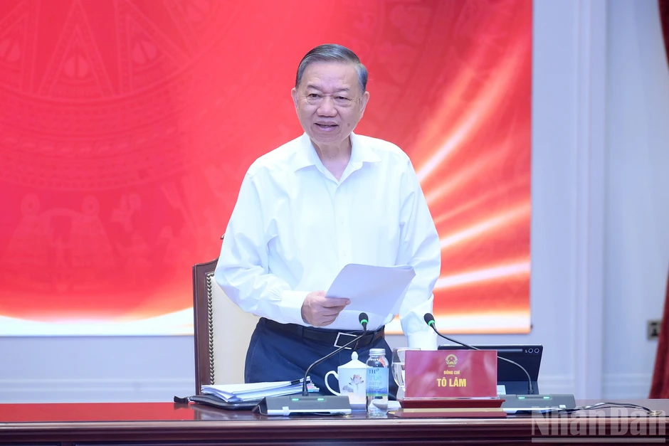 [Ảnh] Tổng Bí thư, Chủ tịch nước Tô Lâm chủ trì phiên họp về hoàn thiện thể chế và thực thi pháp luật