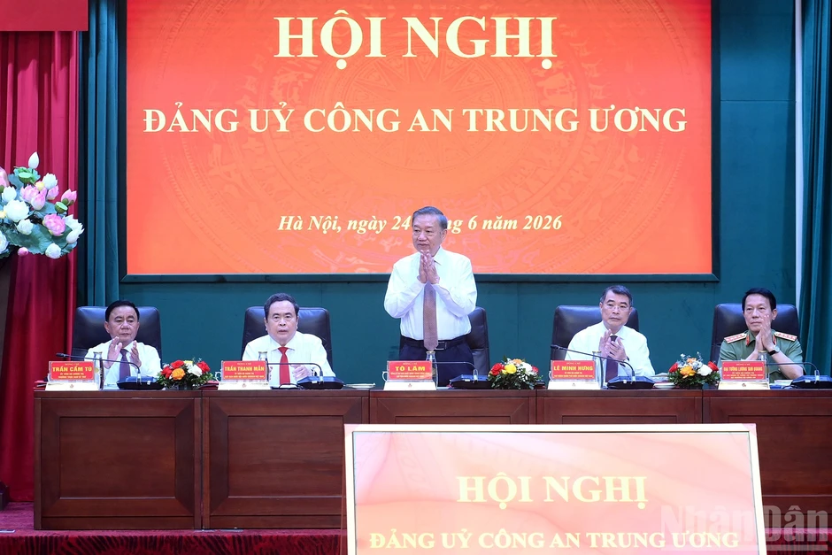 [Ảnh] Tổng Bí thư, Chủ tịch nước Tô Lâm dự Hội nghị Đảng ủy Công an Trung ương
