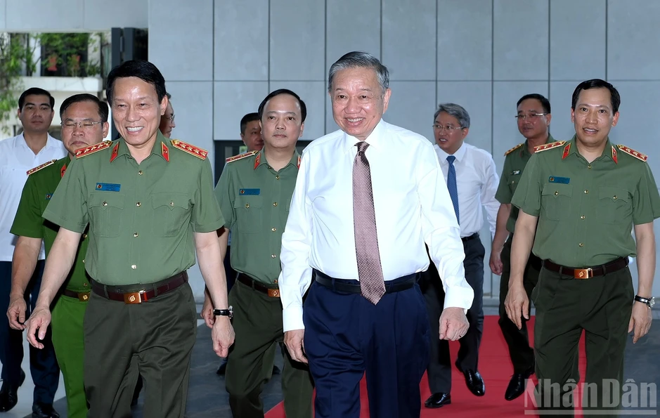 [Ảnh] Tổng Bí thư, Chủ tịch nước Tô Lâm dự Hội nghị Đảng ủy Công an Trung ương