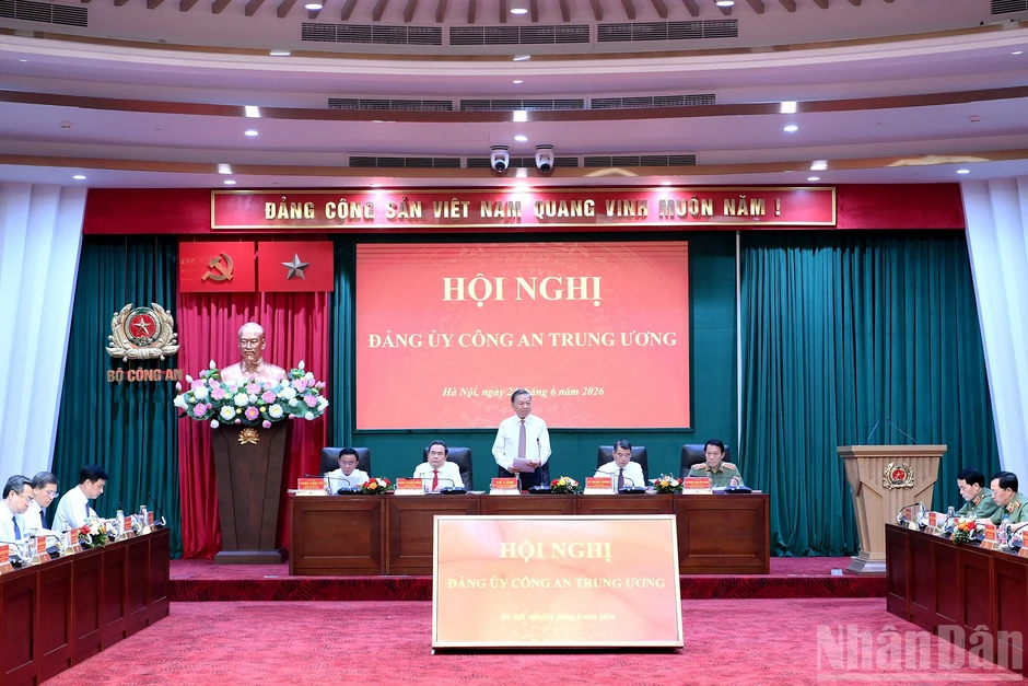 [Ảnh] Tổng Bí thư, Chủ tịch nước Tô Lâm dự Hội nghị Đảng ủy Công an Trung ương