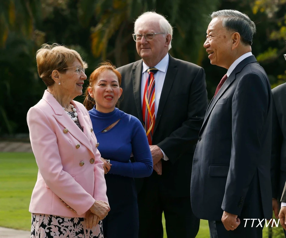 [Ảnh] Tổng Bí thư, Chủ tịch nước Tô Lâm gặp Thống đốc bang New South Wales (Australia)