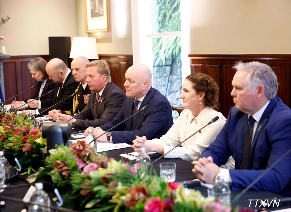 [Ảnh] Tổng Bí thư, Chủ tịch nước Tô Lâm hội đàm chính thức với Thủ tướng New Zealand