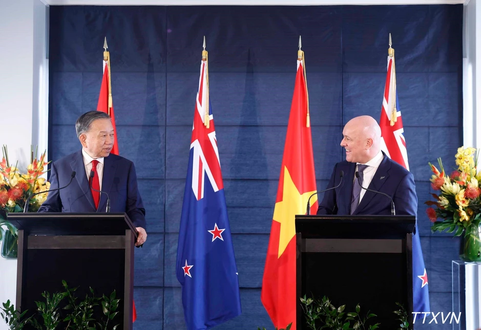 [Ảnh] Tổng Bí thư, Chủ tịch nước Tô Lâm hội đàm chính thức với Thủ tướng New Zealand
