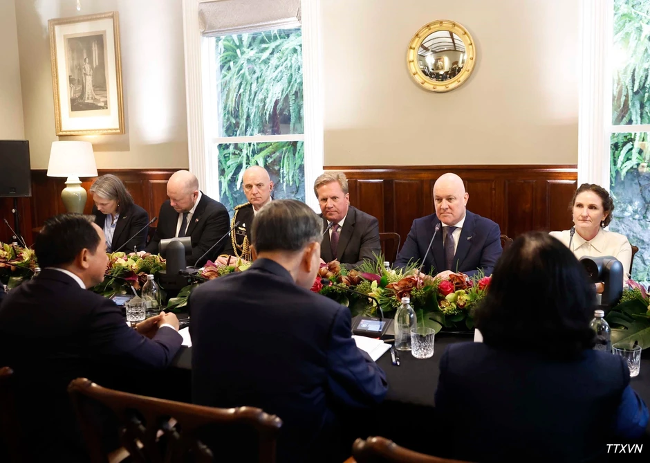 [Ảnh] Tổng Bí thư, Chủ tịch nước Tô Lâm hội đàm chính thức với Thủ tướng New Zealand