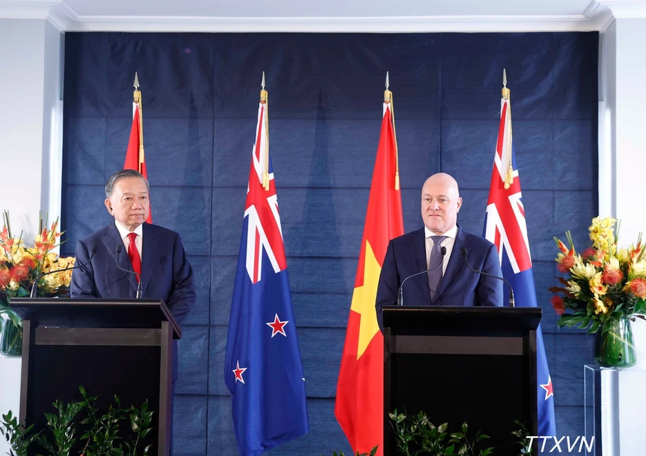 [Ảnh] Tổng Bí thư, Chủ tịch nước Tô Lâm hội đàm chính thức với Thủ tướng New Zealand