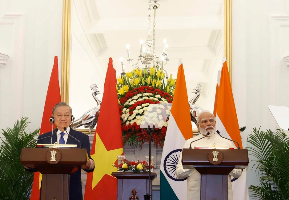 [Ảnh] Tổng Bí thư, Chủ tịch nước Tô Lâm hội đàm với Thủ tướng Ấn Độ Narendra Modi