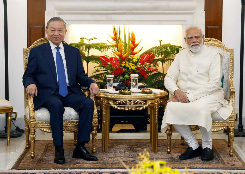 [Ảnh] Tổng Bí thư, Chủ tịch nước Tô Lâm hội đàm với Thủ tướng Ấn Độ Narendra Modi