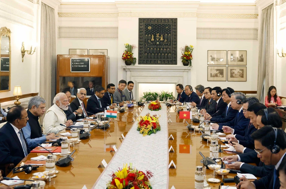 [Ảnh] Tổng Bí thư, Chủ tịch nước Tô Lâm hội đàm với Thủ tướng Ấn Độ Narendra Modi