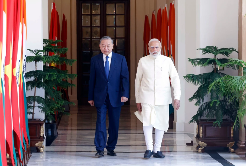 [Ảnh] Tổng Bí thư, Chủ tịch nước Tô Lâm hội đàm với Thủ tướng Ấn Độ Narendra Modi