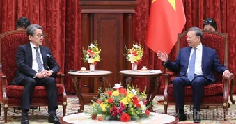 [Ảnh] Tổng Bí thư, Chủ tịch nước Tô Lâm tiếp Chủ tịch Hội đồng quản trị Ngân hàng Hợp tác quốc tế Nhật Bản
