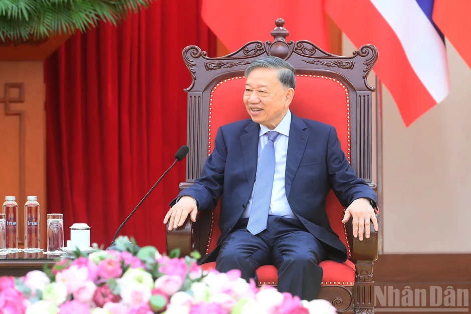 [Ảnh] Tổng Bí thư, Chủ tịch nước Tô Lâm tiếp Chủ tịch Quốc hội kiêm Chủ tịch Hạ viện Vương quốc Thái Lan Sophon Zaram