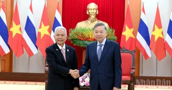 [Ảnh] Tổng Bí thư, Chủ tịch nước Tô Lâm tiếp Chủ tịch Quốc hội kiêm Chủ tịch Hạ viện Vương quốc Thái Lan Sophon Zaram