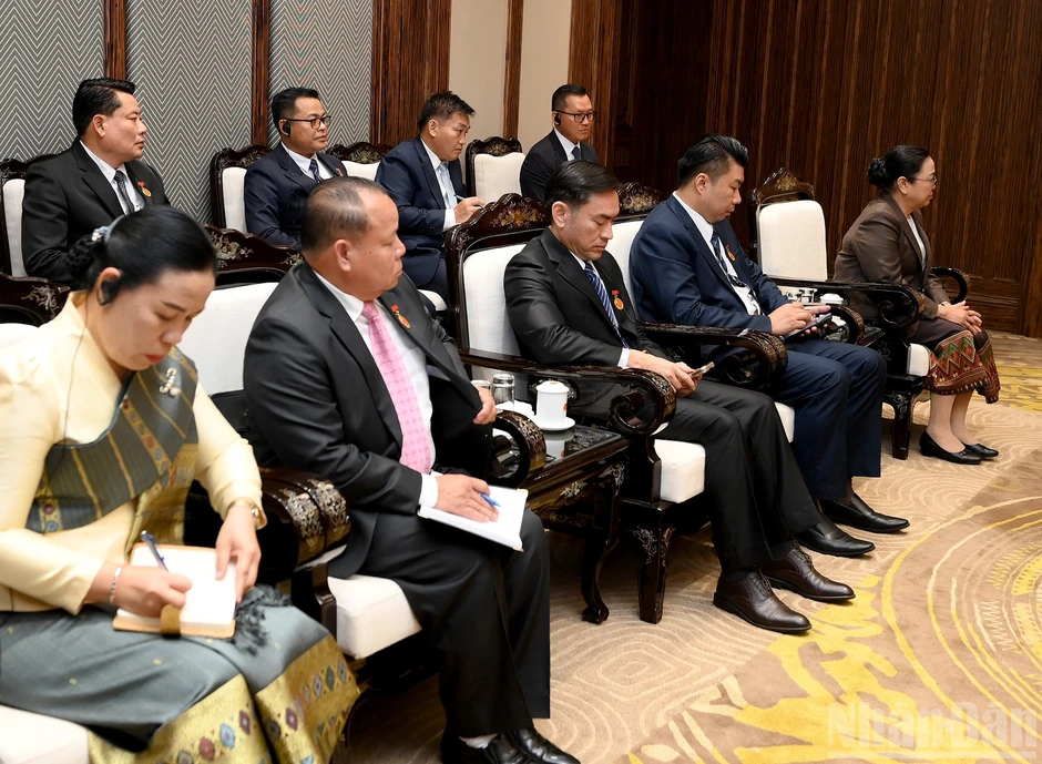 [Ảnh] Tổng Bí thư, Chủ tịch nước Tô Lâm tiếp Đoàn đại biểu Thủ đô Viêng Chăn (Lào)