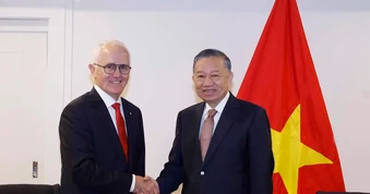 [Ảnh] Tổng Bí thư, Chủ tịch nước Tô Lâm tiếp nguyên Thủ tướng Australia Malcolm Turnbull AC