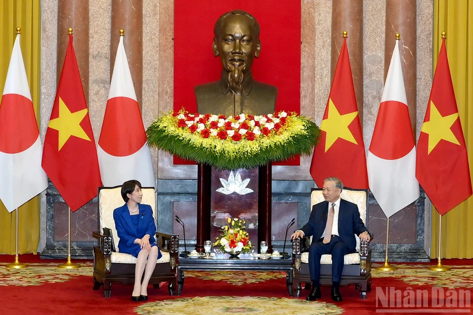 [Ảnh] Tổng Bí thư, Chủ tịch nước Tô Lâm tiếp Thủ tướng Nhật Bản Takaichi Sanae