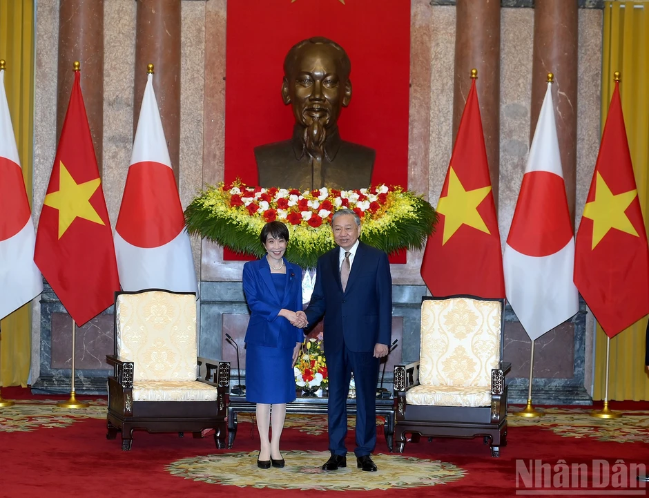 [Ảnh] Tổng Bí thư, Chủ tịch nước Tô Lâm tiếp Thủ tướng Nhật Bản Takaichi Sanae