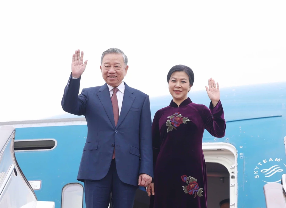 [Ảnh] Tổng Bí thư, Chủ tịch nước Tô Lâm và phu nhân bắt đầu chuyến thăm cấp Nhà nước đến Trung Quốc